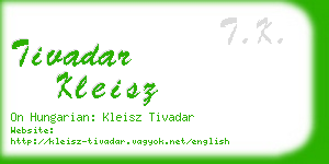 tivadar kleisz business card